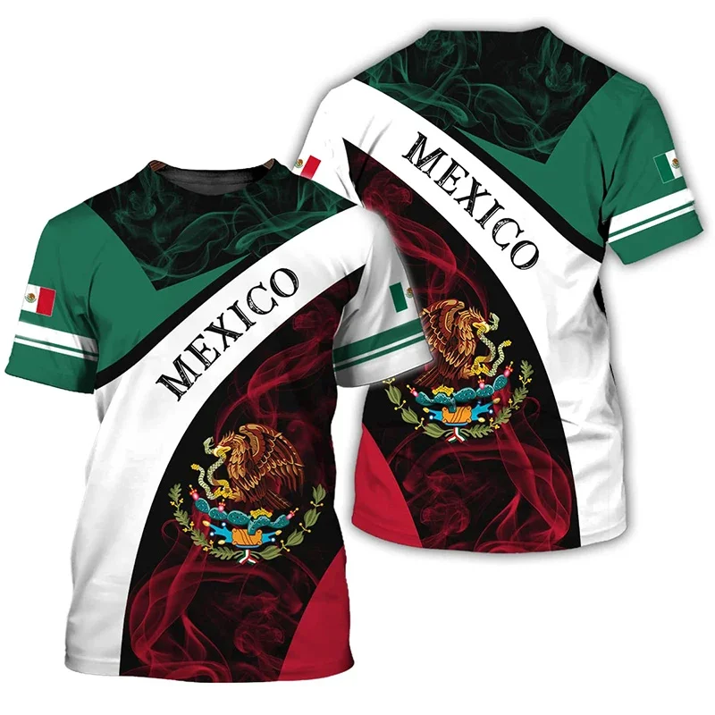 3D Printed Mexico Flag T-Shirt For Men Mexican Pattern Tees Summer Short Sleeve Fashion O-Neck Tops Streetwear Harajuku T Shirts