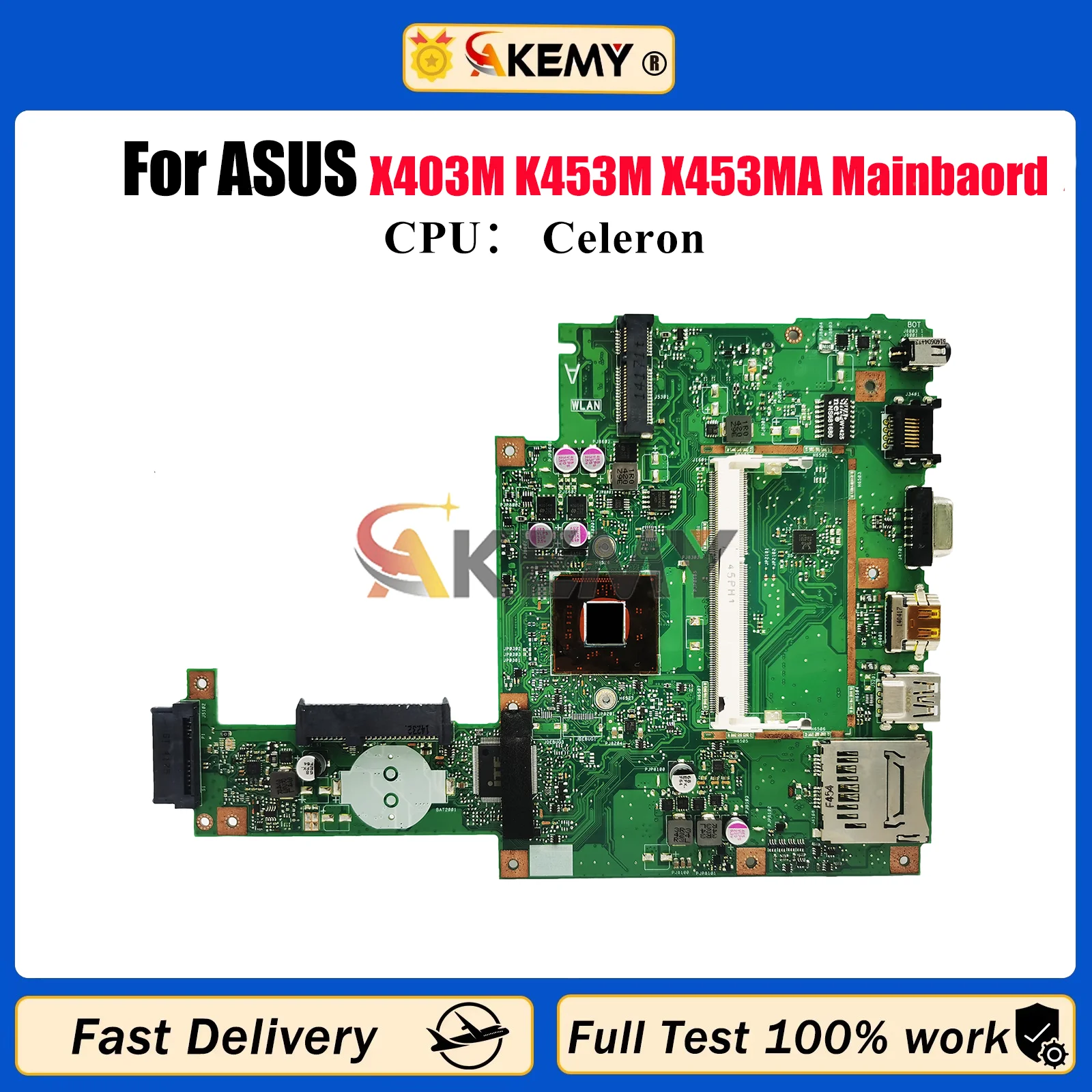 

X453MA Laptop Motherboard For ASUS VivoBook X453M X403M K453M X453MA Notebook Mainboard With Celeron CPU 100% tests OK fast ship