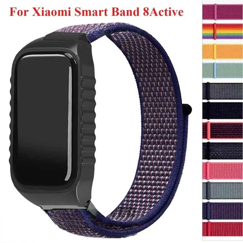 Nylon Armband Armband Für Xiaomi Smart Band 8 Aktive Strap Nylon Schleife Armband Armband Für Redmi Band 2 Smart uhr Zubehör
