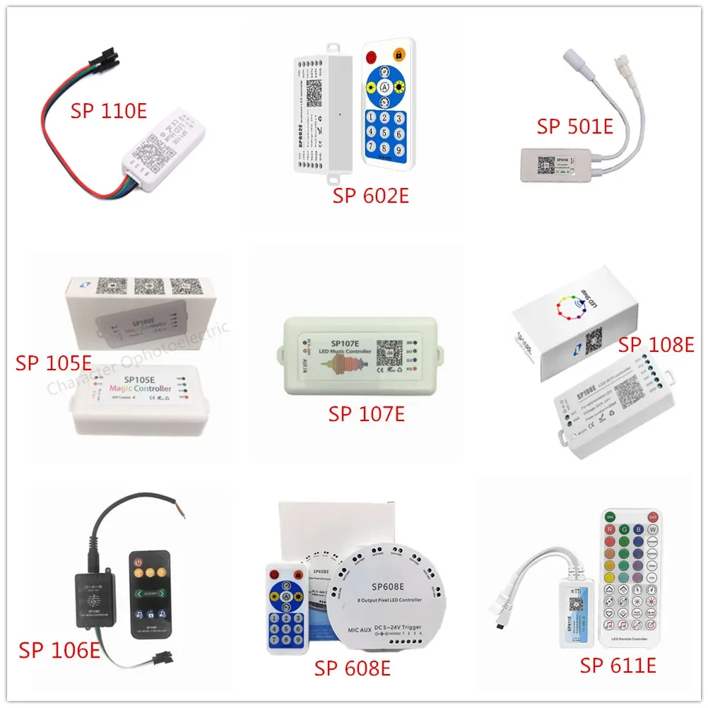 LED 스트립 라이트 컨트롤러, 블루투스, WS2812B, SP105E, SP110E, 와이파이, SP108E, SP501E, 음악, SP107E, SP601E, WS2811, SK6812, 조명 DC5V-24V