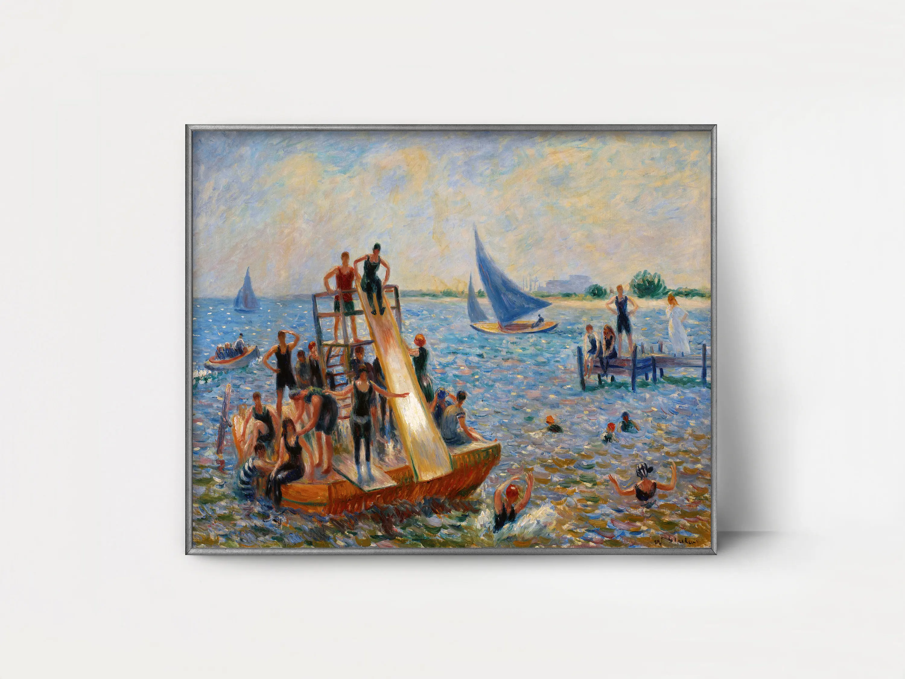New York City Pont Neuf Paris Seine River Sunset Over Yalta Poster Print Wall Art Pictures Canvas Painting Room Home Decor Gift