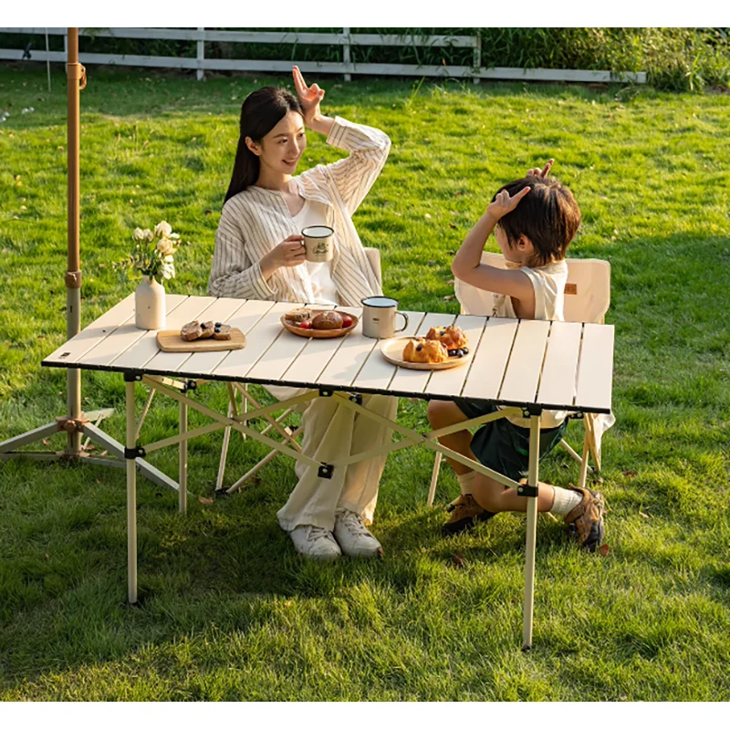 TXZ camping picnic egg roll table, road trip ultra-light aluminum alloy table, lightweight Portable Outdoor Folding Table