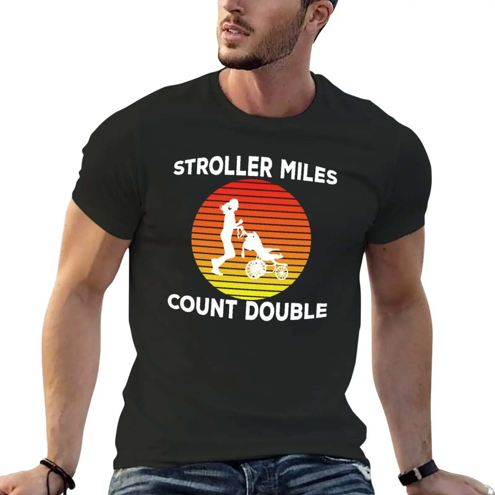 Stroller Miles Count Double / Running Mom / Shirt Runner Gift Marathon Half Marathon Gift for Runner T-Shirt