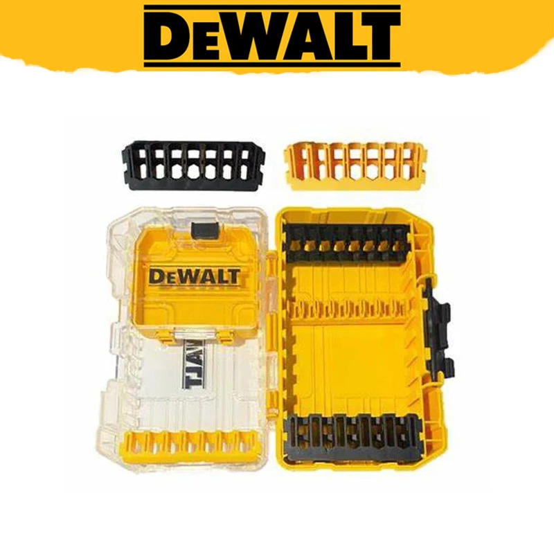 DEWALT Original Drill Bits Accessories Tool Box Yellow Black Transparent Screws Nuts Drills Tough Case Small Medium Large Size