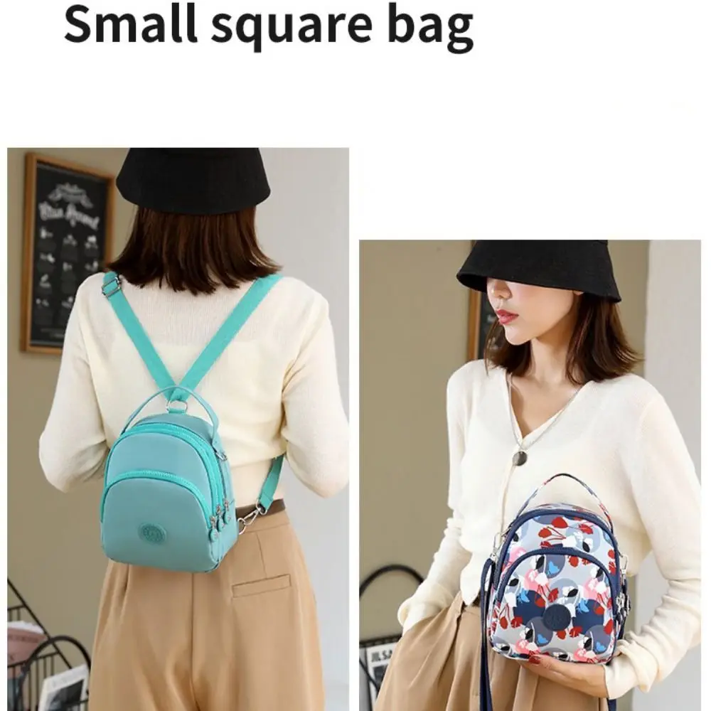 Multi Layer Nylon Backpacks Small Mini Backpack Causal Women Shoulder Bag Female Crossbody Bags for Women Students School Bag