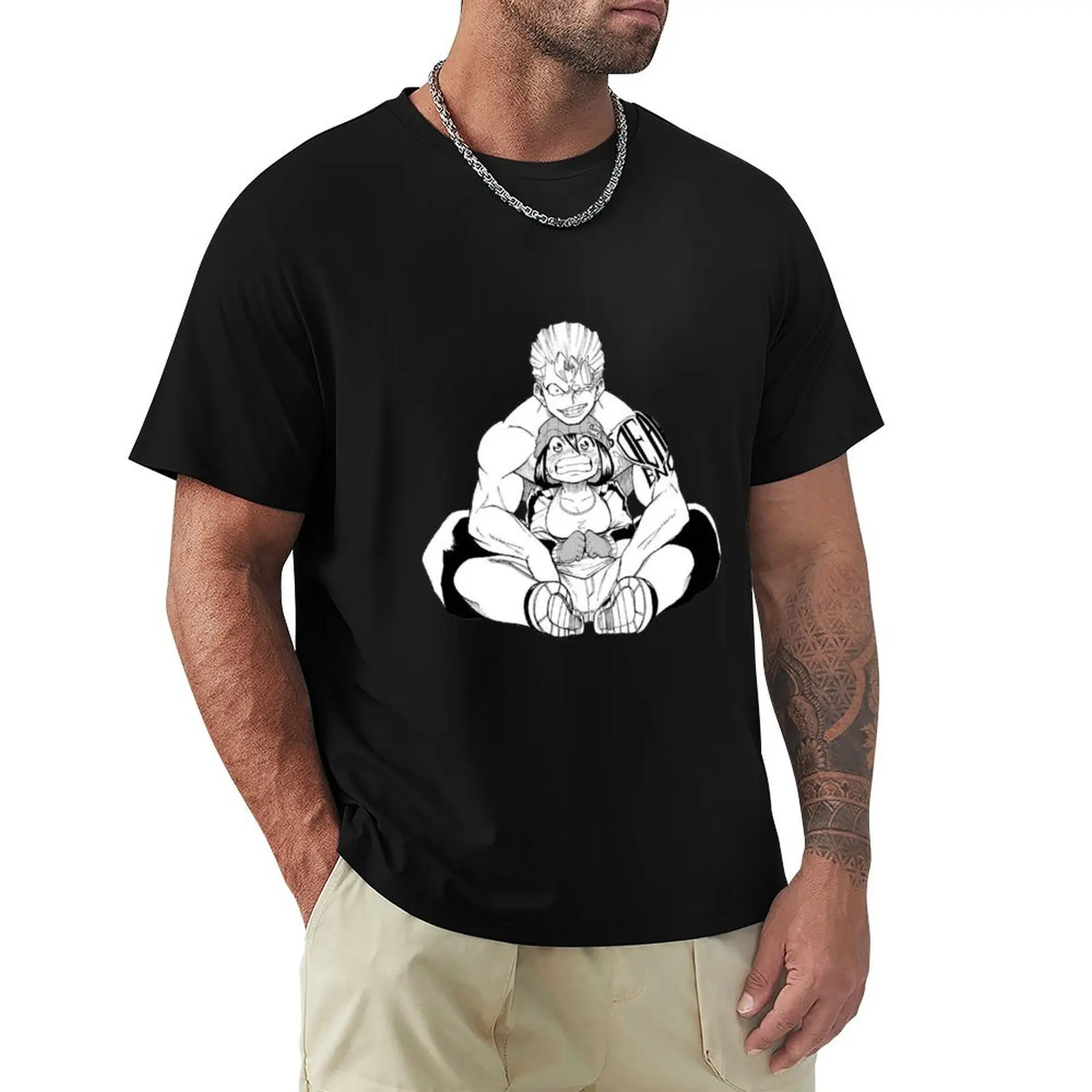 Camiseta de manga corta informal diaria de Undead Unluck Andy y Fuuko Izumo, la chica afortunada y el chico no-muerto.