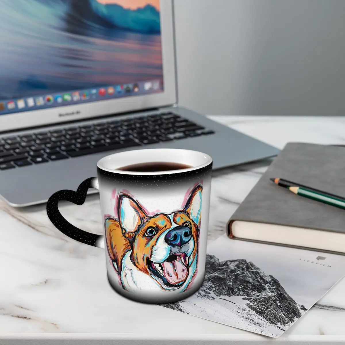 Corgi Smile Dog Art Mug Funny Ceramic Coffee Cups Tea Mugs Milk Cup Drinkware Gift for Woman Man