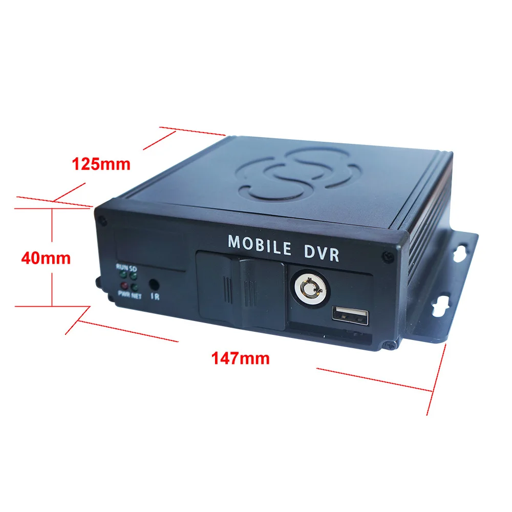 256GB 1080P 4CH SD Mobile DVR 4 Channels Bus Truck Van Video Recorder 2.0MP AHD Car cameras 7inch Car Monitor Playback Black Box