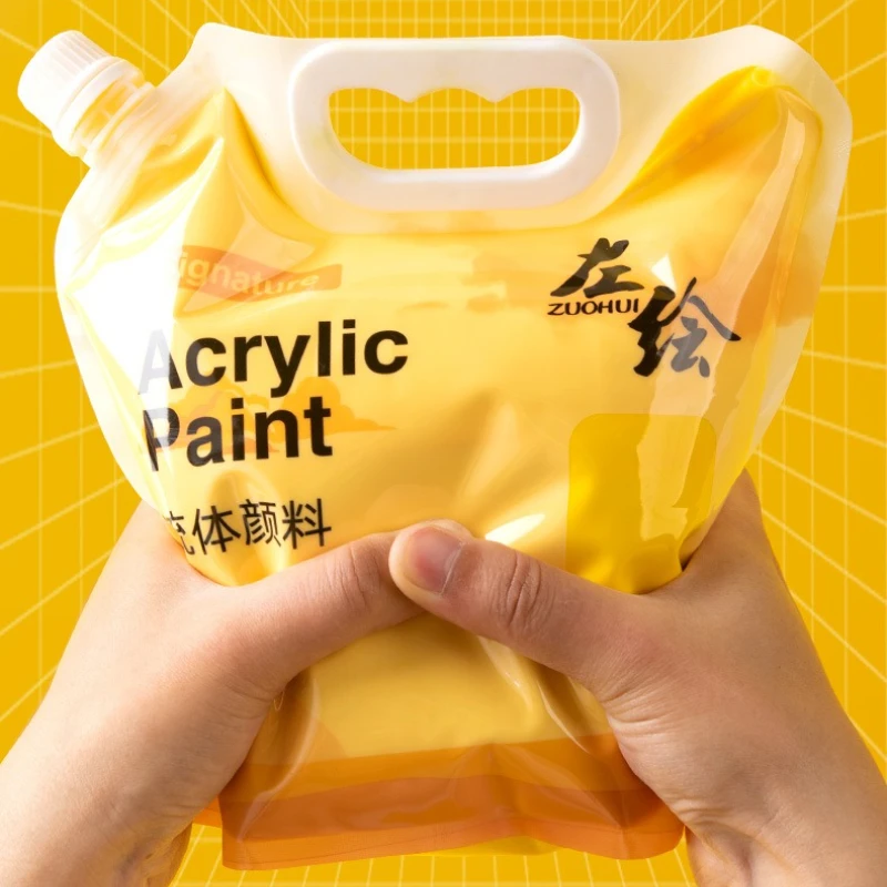 1100ml Acrylic Fluid Painting Pigment Bright Colors Strong Adhesion Gypsum Doll Coloring Fluid Painting DIY Handmade Decoration