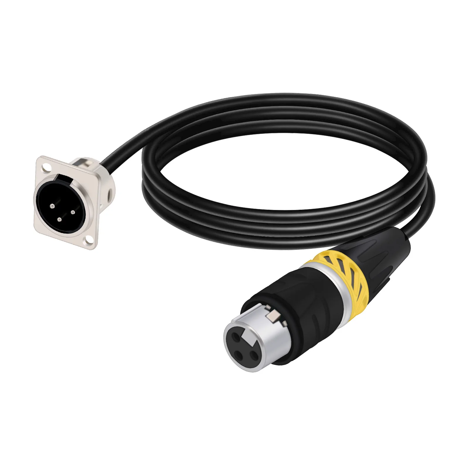 XLR Panel do mocowania Adapter kabel montażowy gniazdo Audio 3Pin XLR męski/żeński wodoodporny konwerter przedłużacz na wtyczkę kompatybilny z