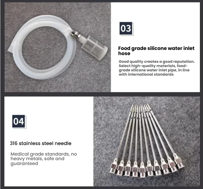 Electric Meat Saline Syringe Pump High Pressure Bacon Pump Gun Electric Injector Meat Processor with 316 Stainless Steel Needle
