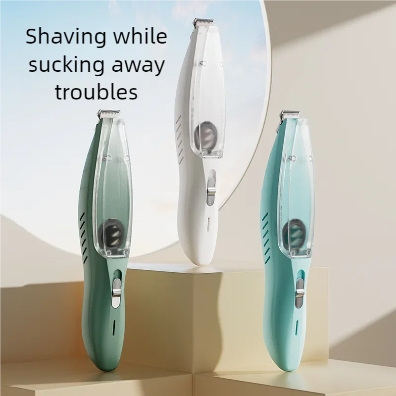 

Clear Bin Cat Hair Trimmer Cordless Vacuum Pet Clipper with Suction Rechargeable USB Low Noise Electric Dog Groomer