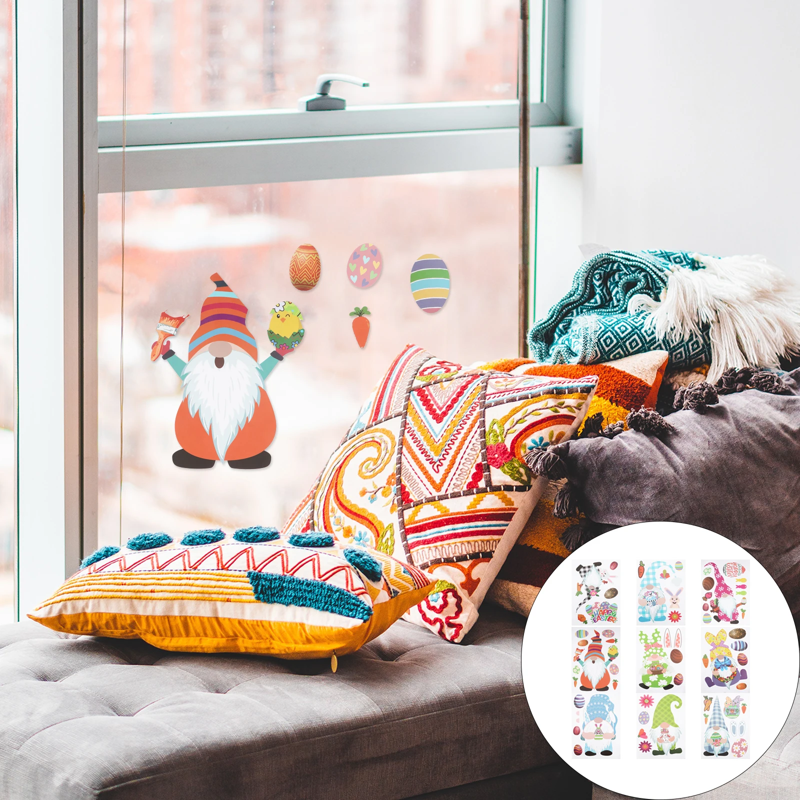 

Window Sticker Easter Elements Decoration Removable for Stickers Party Theme Glass Decal