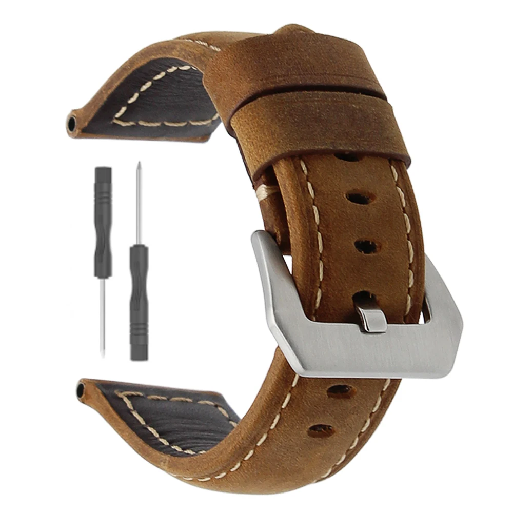 

20 22 26mm leather strap for Garmin Fenix 5 5x 5s plus smart watch accessories bracelet band for Garmin Fenix 6X 6 6S Men strap