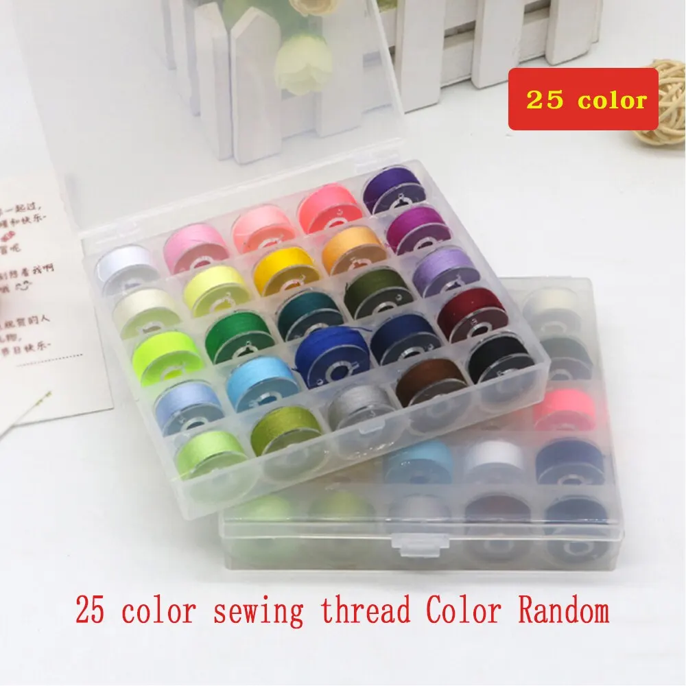 25/36 Color Handmade Embroidery Sewing Threads Polyester Home Hand Stitching Sewing Machine Supplies Yarn Line Box Color Random