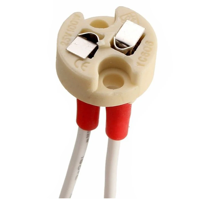 Base de soporte de bombilla LED halógena, Conector de Cable principal de cerámica, MR16/GU5.3