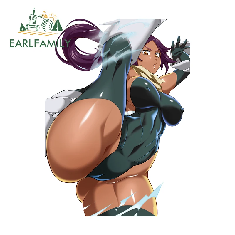 

EARLFAMILY 13 см x 7,7 см для Shihouin Yoruichi Fanart наклейка на автомобиль сексуальная горячая аниме наклейка личность Campervan NSFW гоночная графика