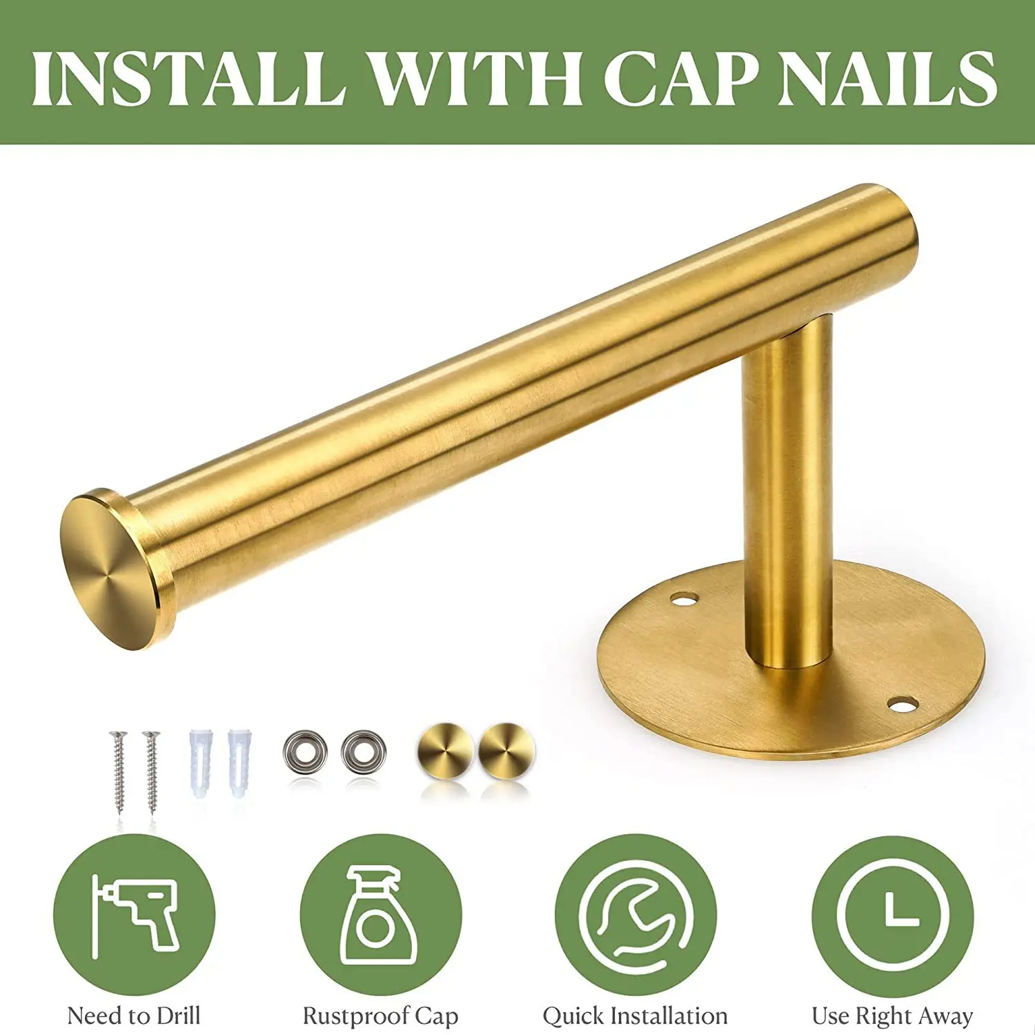 

Multi-Purpose Stainless Steel Paper Holder Wall Mount Towel Rack for Bathroom Kitchen, Toilet Tissue Roll Dispenser Accessories