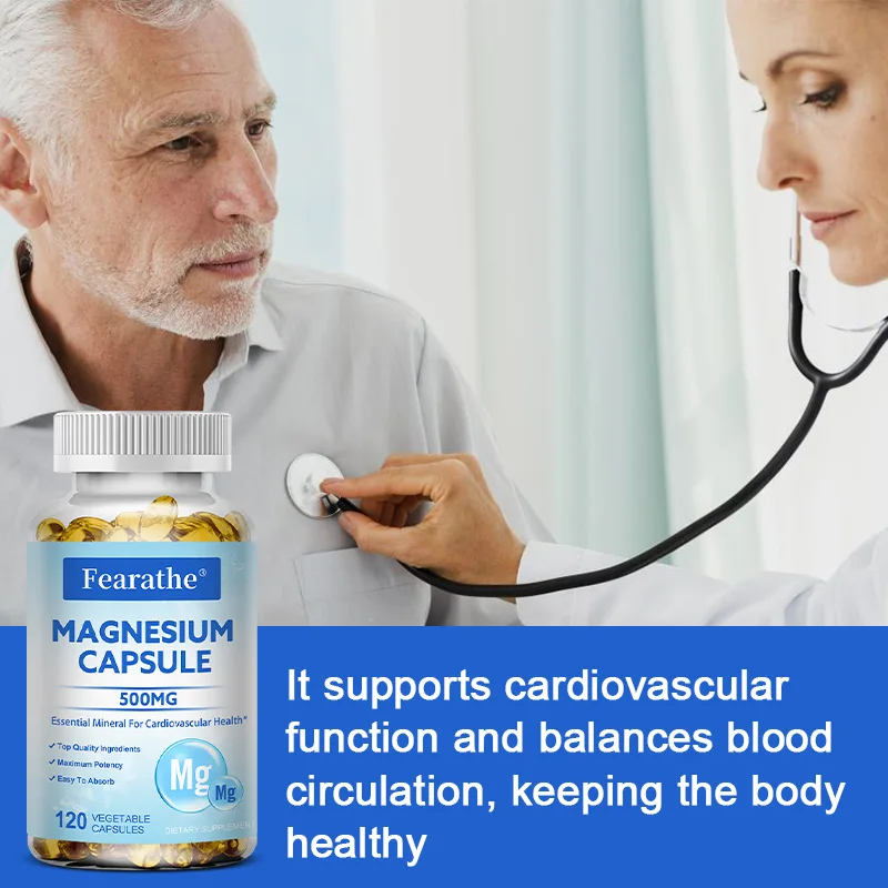 المغنيسيوم الجليسينات 500 ملغ أقصى امتصاص المكملات المغنيسيوم لتخفيف ضغط الأعصاب والعضلات وصحة العظام والمناعة