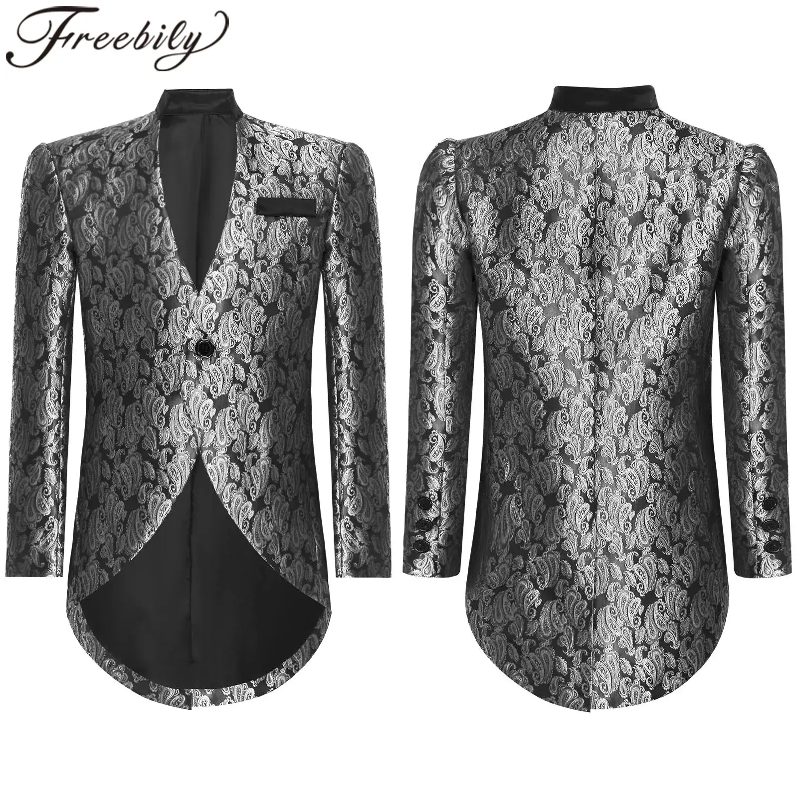 

Boy Children Classic Jacquard Suit Tuxedo Blazer Jacket Formal Dress Coat Party Outfit Prince Mainstream Festival Costume