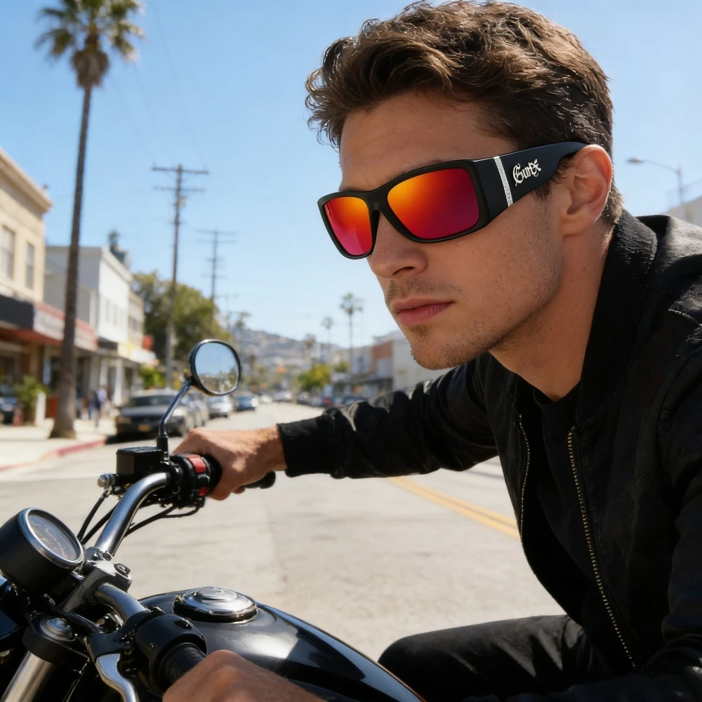 GCOTX 2026 Óculos de Sol Polarizados Masculinos Estilo Biker Chicano Cholo Hip Hop West Coast Tendência Moda Urbana