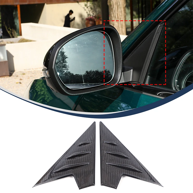 For Alfa Romeo Tonale 965 2022-2024 Real Carbon Fiber Car A-pillar Triangular Decorative Cover Sticker Car Exterior Accessories