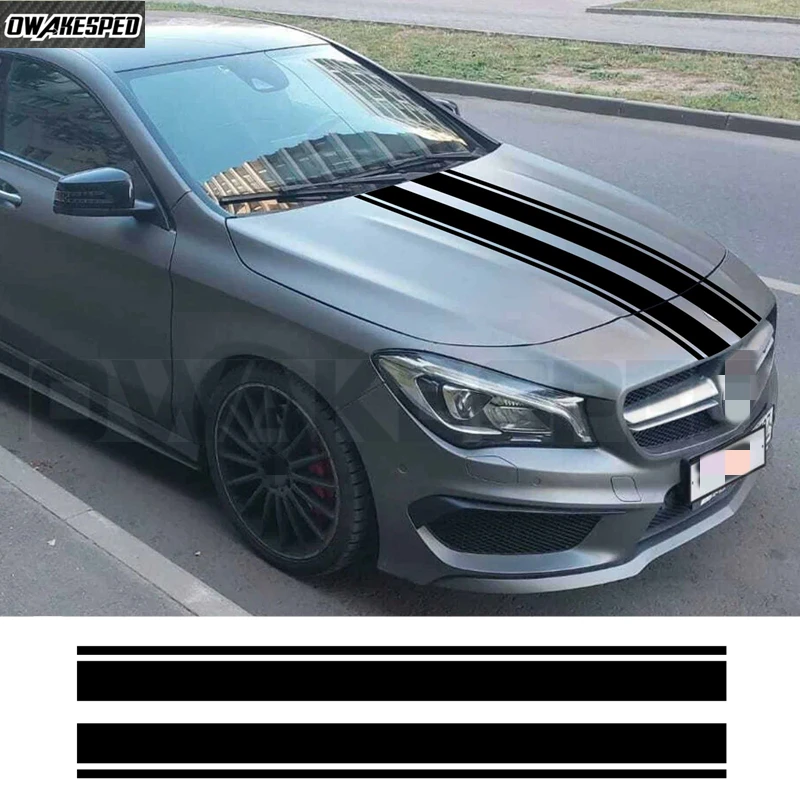 

Edition 1 Bonnet Stripes Car Hood Sticker Vinyl Decal For Mercedes Benz CLA45 W176 W177 W204 W205 C63 A C E GLA CLA GLC AMG W212