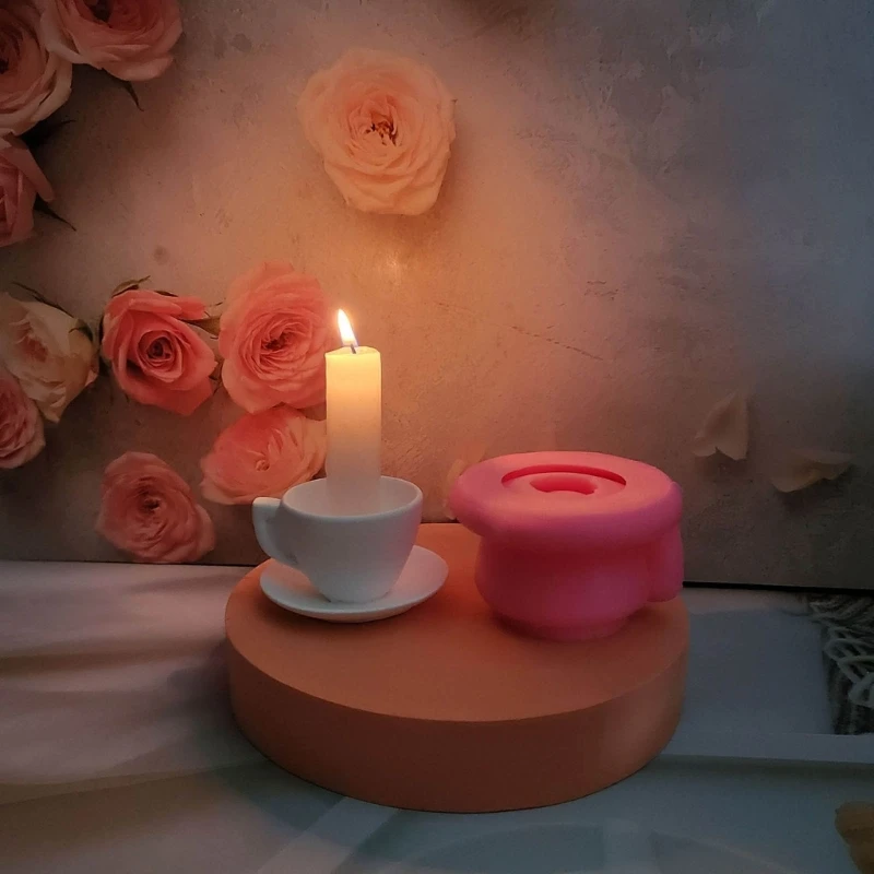 Candlesticks Silicone Mould Teacup Holder Resins Molds Gypsum Molds