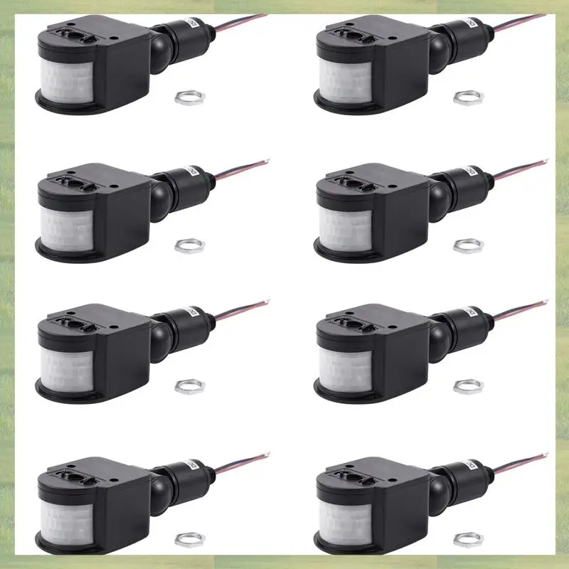 N15R-8X Outdoor 12V DC Automatic Infrared PIR Motion Sensor Switch For LED Light, Black