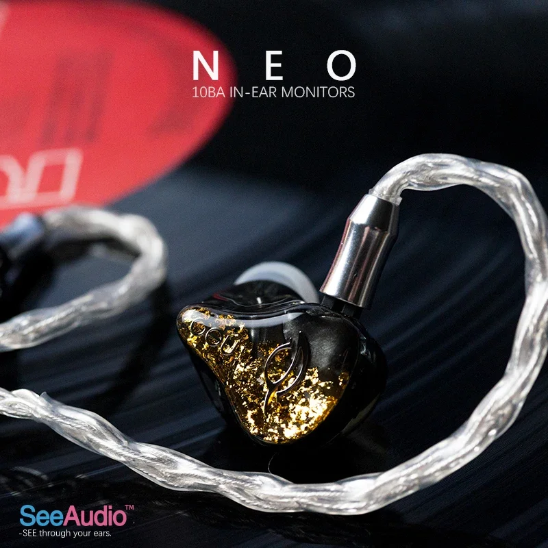 SeeAudio NEO HIFI Earphone 10 Balanced Armature 10BA HiFi Monitor  5N OCC Cable