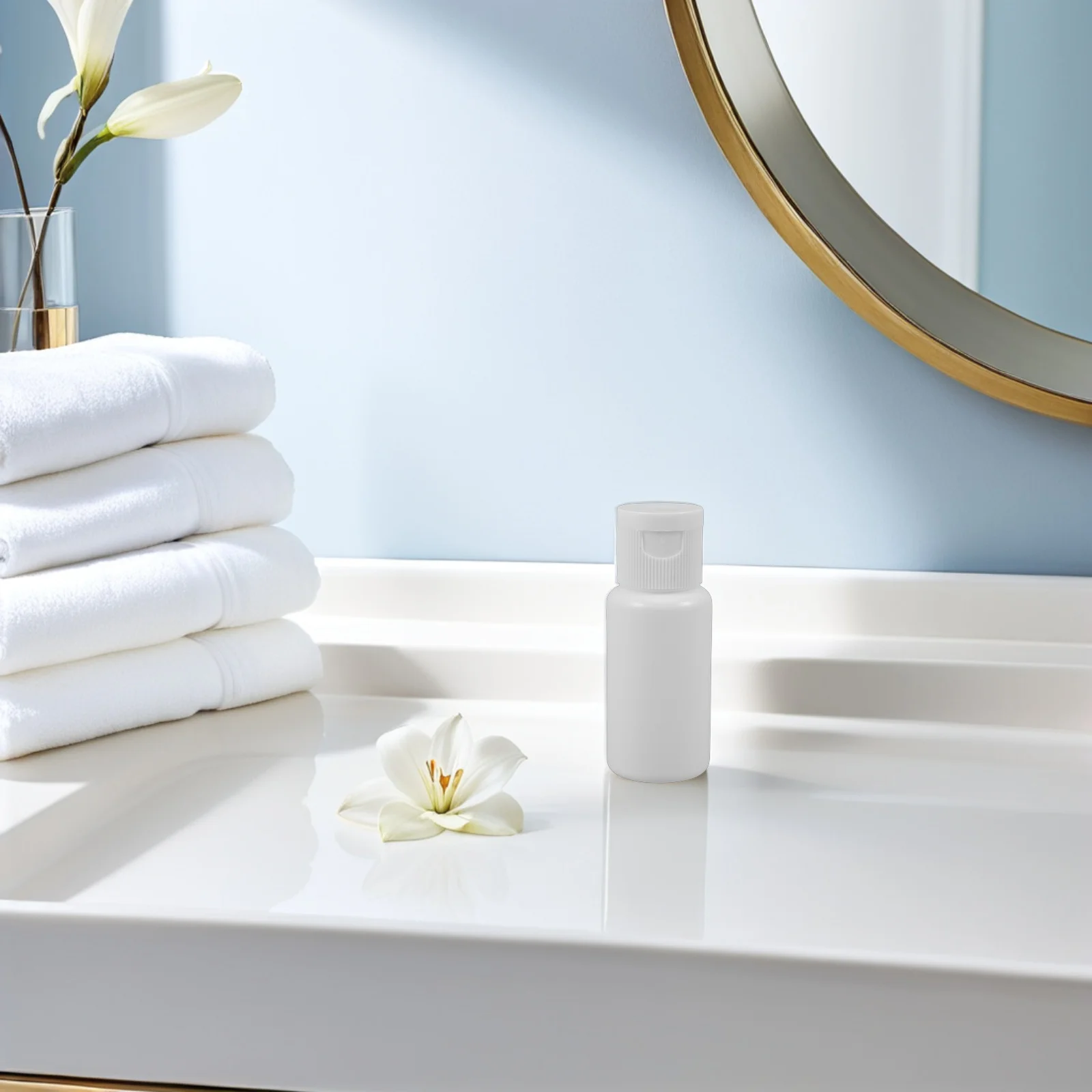 

5Pcs Leakproof Plastic Bottles Travel Refillable Flip Cap Containers Portable for Shampoo Lotion Soft Tubes