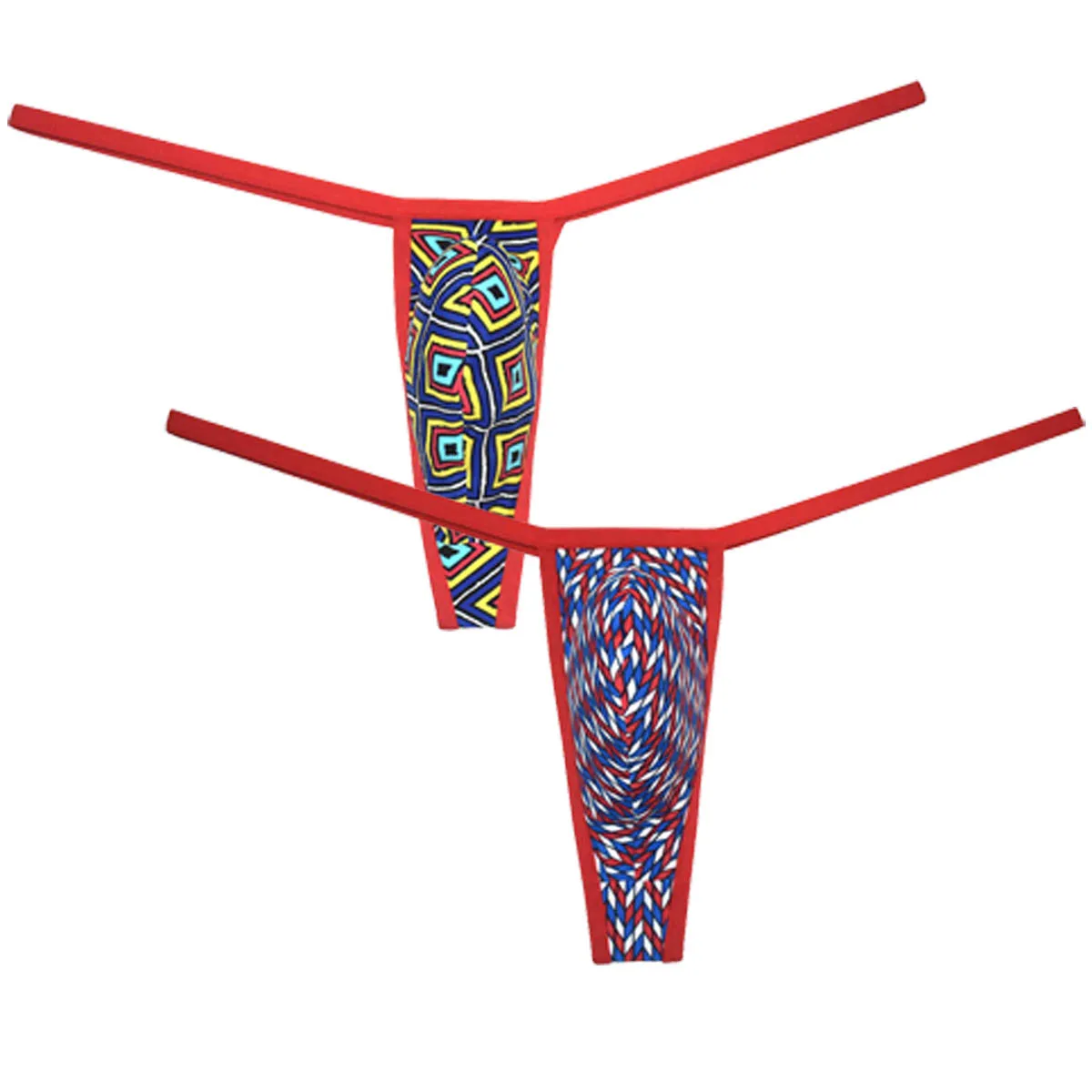 

2Pack Cheeky Print G-string Men's Underwear Mini Bikini Briefs Ultrathin Thong for Man Stretchy Swim Tangas Quick-dry Pool Beach