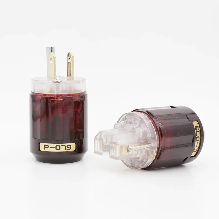 Para P-079 C-079 IEC + P079 24k pozłacana wtyczka zasilania amerykańskiego + złącze zasilania IEC Hifi DIY C079 wtyczka zasilania