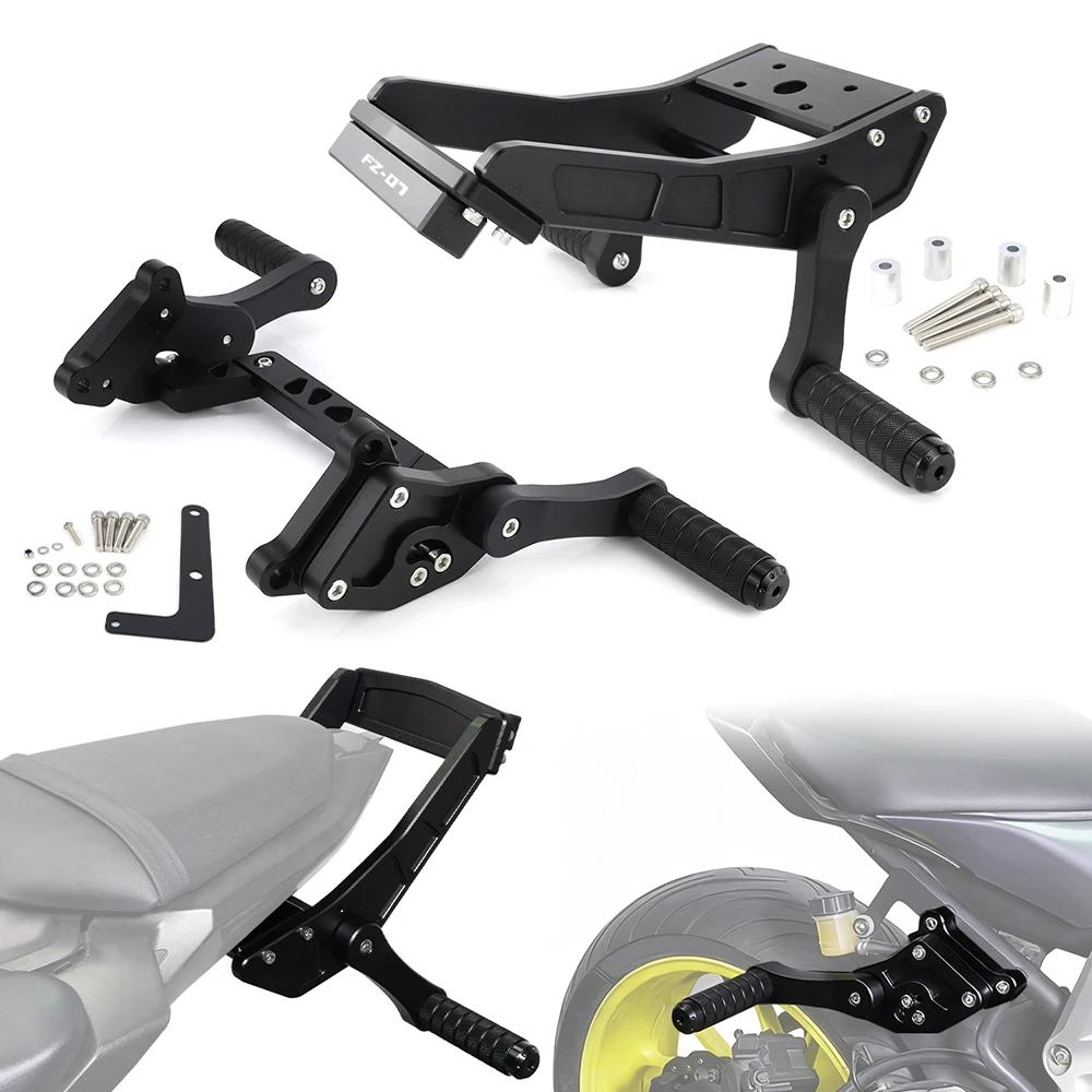

Защита пассажирских подножек и клетка с царапинами для Yamaha FZ-07/MT-07 2014-2025, регулируемые задние подножки для мотоцикла, субкарта