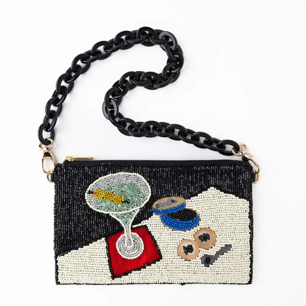 

Women's Embroidered Beaded Clutch Bag