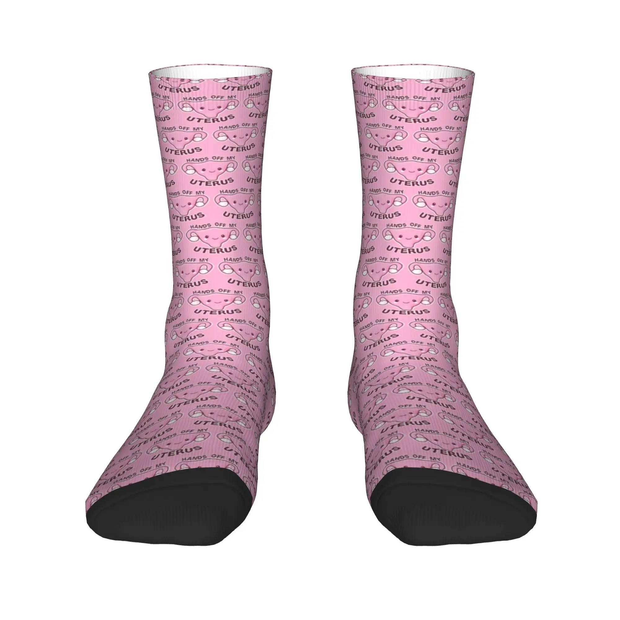 

Cool Mens Pregnant Uterus PUSH Dress Socks Unisex Warm Comfortable 3D Printed Nurses Midwife Obgyn Crew Socks