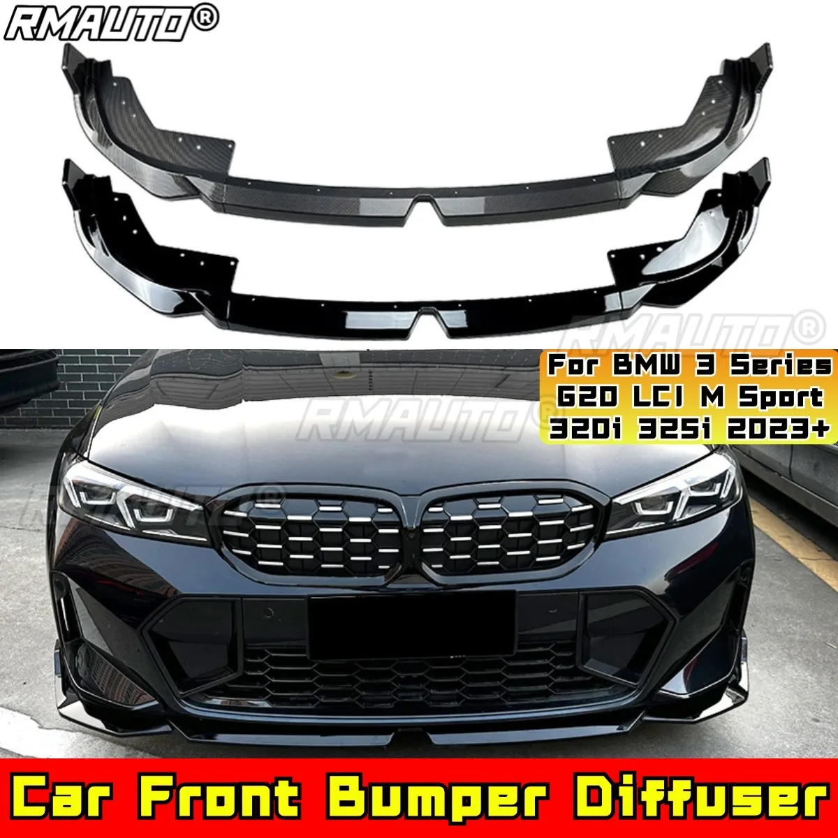 

Для BMW 3 серии G20 LCI M Sport Передний бампер Передний диффузор Разветвитель для BMW 3 серии G20 LCI M Sport 2023+ Автомобильные аксессуары