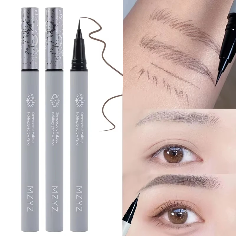 Wasserflüssiger Augenbrauenstift, wasserdicht, langlebig, kein Ausblühen, Eyeliner, liegender Seidenraupe, ultrafeiner Augenbrauen-Tattoo-Stift, Make-up