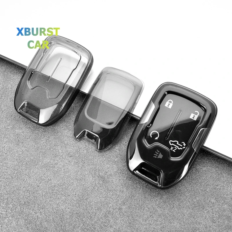 Transparent TPU Shell Fob for CHEVROLET Silverado GMC Sierra 1500 2500HD 3500HD Terrain Acadia Car Remote Key Case Cover