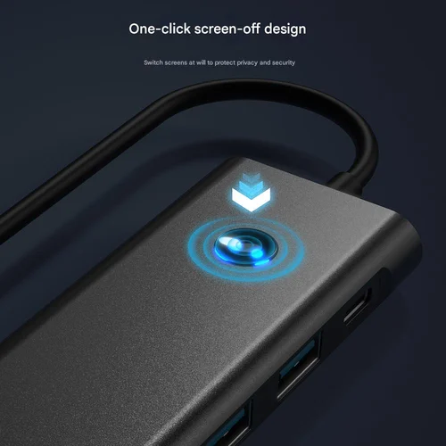 Imagen 2 del producto FC&EC Estación de acoplamiento USB C 9 en 1 TYPE-C HUB a HDMI 4K 60Hz con botón de apagado de pantalla USB 3,0 HUB de 5Gbps 100W carga rápida para Mac