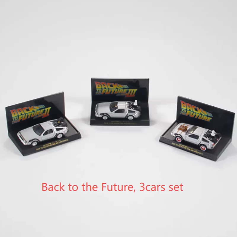 

TOMY 1:64 Scale Alloy car model, 7cm. Back to the Future, 3cars set，40th