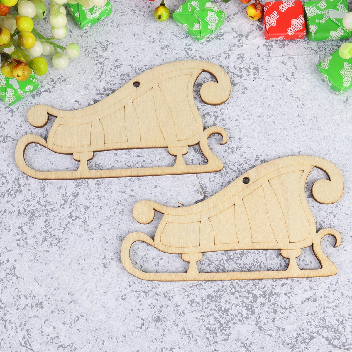 

DIY Crafts Wooden Pendant Decoration for Christmas Tree Hanging Painting Slice Kids Friendly Safe Environmental Protection