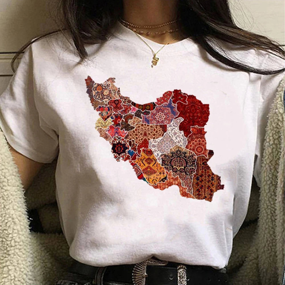 Iran Tshirt Women Harajuku Tshirt Female Funny Clothing Harajuku Short Sleeve Casual Othing Street Tops Tees Aesthetic Clothe image 2