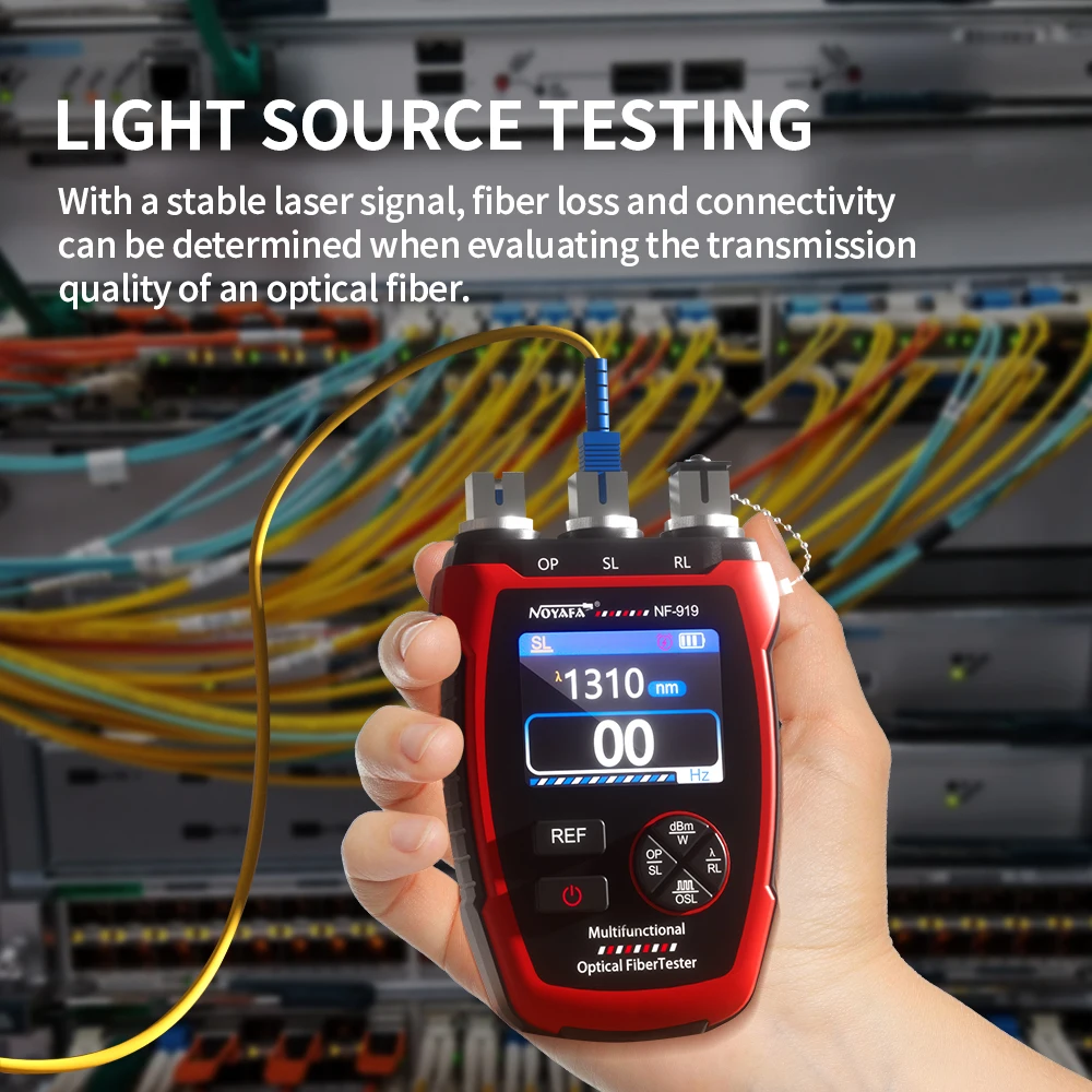 

NF-919 3 in1 LED Fiber Optical Meter VFL REF Visual Fault Locator Power Meter Red Light Fiber Optic Cable Tester Network Tool