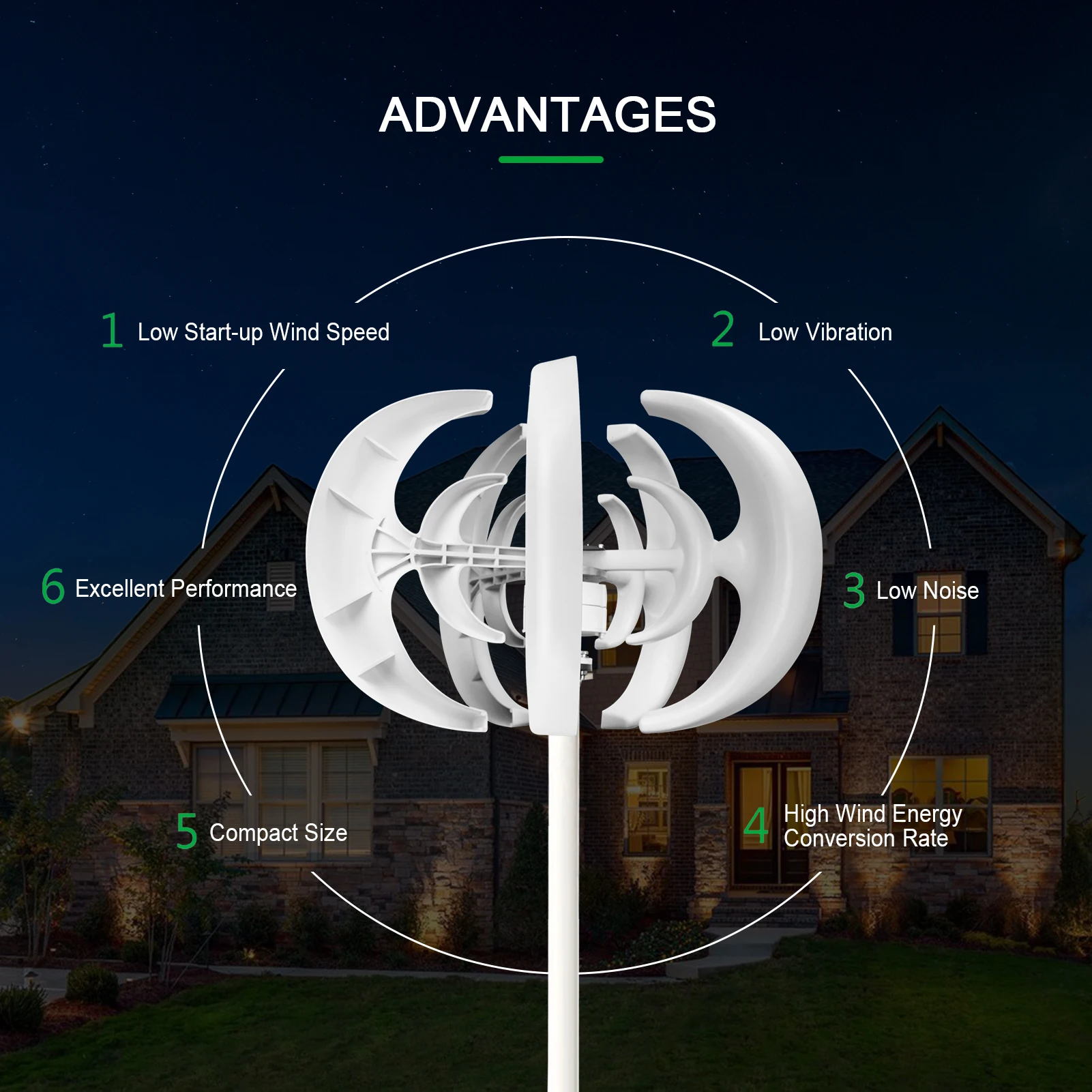 5 شفرات Minitype فانوس مجموعة مولد تربيني الرياح طاحونة الطاقة الواضحة للمنزل الطرق السريعة قوارب 12 فولت مولد الرياح مع شحن #6