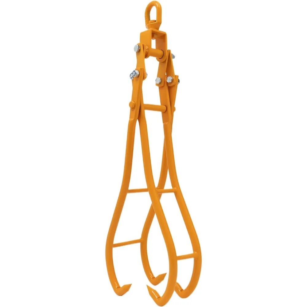 

36 Heavy-Duty 4-Claw Log Grapple for Lifting Timber with Swivel Steel Tongs