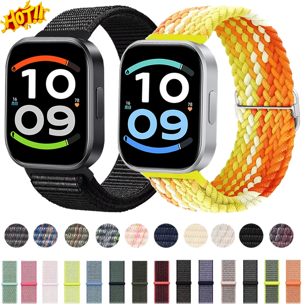 Nylon Strap for Redmi Watch 4-5-6/Xiaomi Band 10/9/8 Pro Original Braided Fabric Wristband for Redmi watch 6 Active/6 Lite Belt