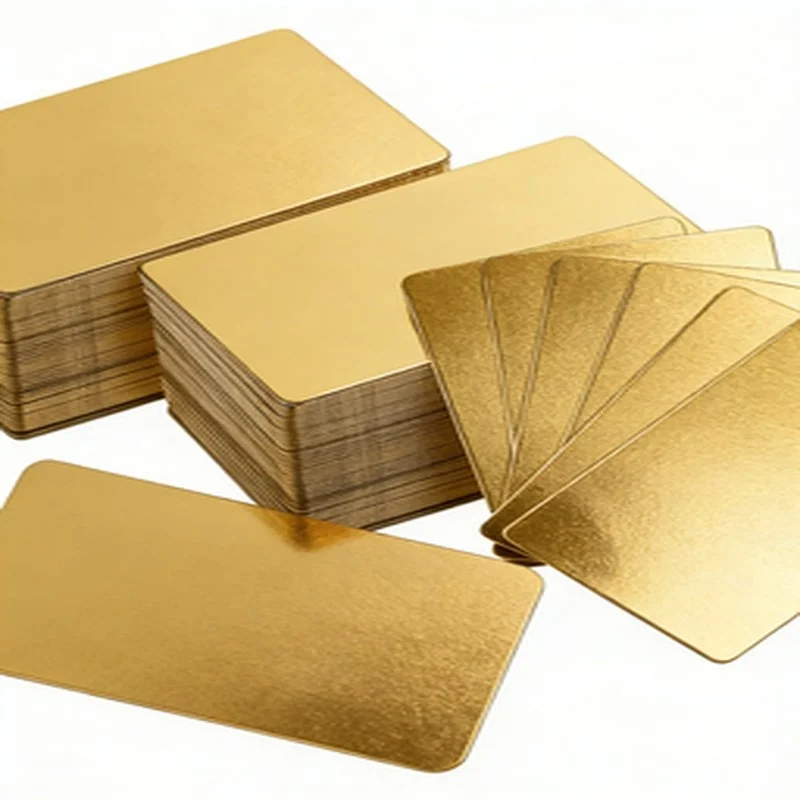 

63pcs Gold Glossy Engraving Metal Card Exclusive Identity Info Plate Polished Aluminum Sheet for Special Pattern Marking