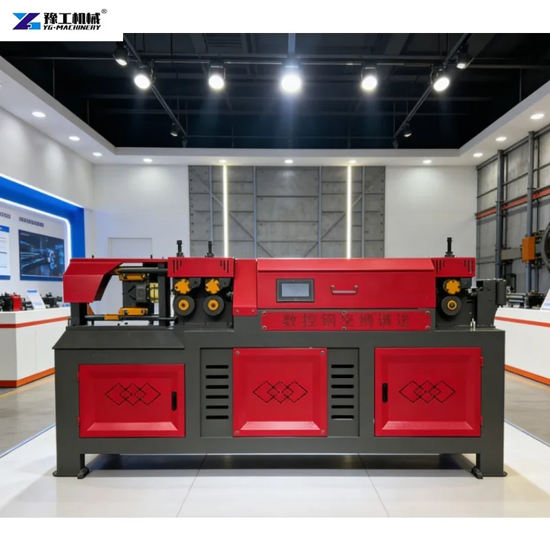 Metal Rebar Straightening Equipment 4-12mm Threaded Steel Bar Wire Straightening and Cutting Machine