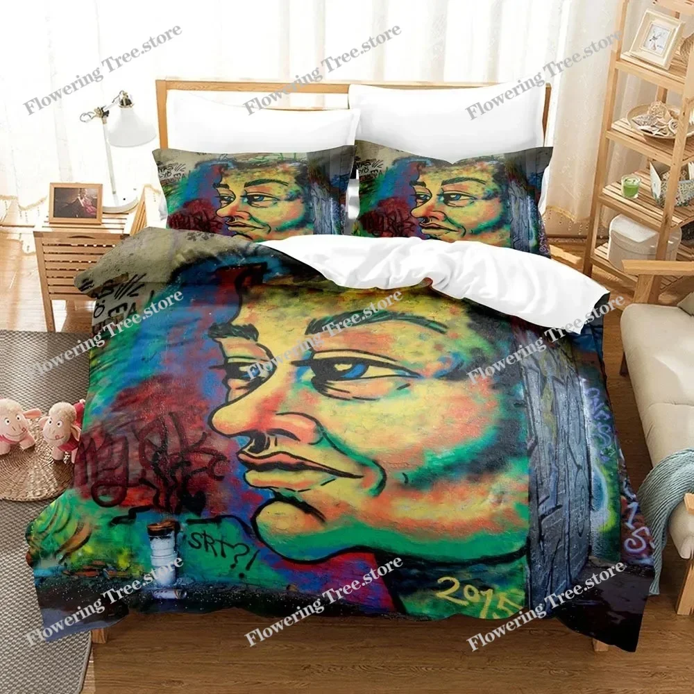 

Graffiti Duvet Cover Set KingQueen Size Kid Boys Youth Modern Wall Urban Street Art Painting Polyester Bedding Set Pillowcases